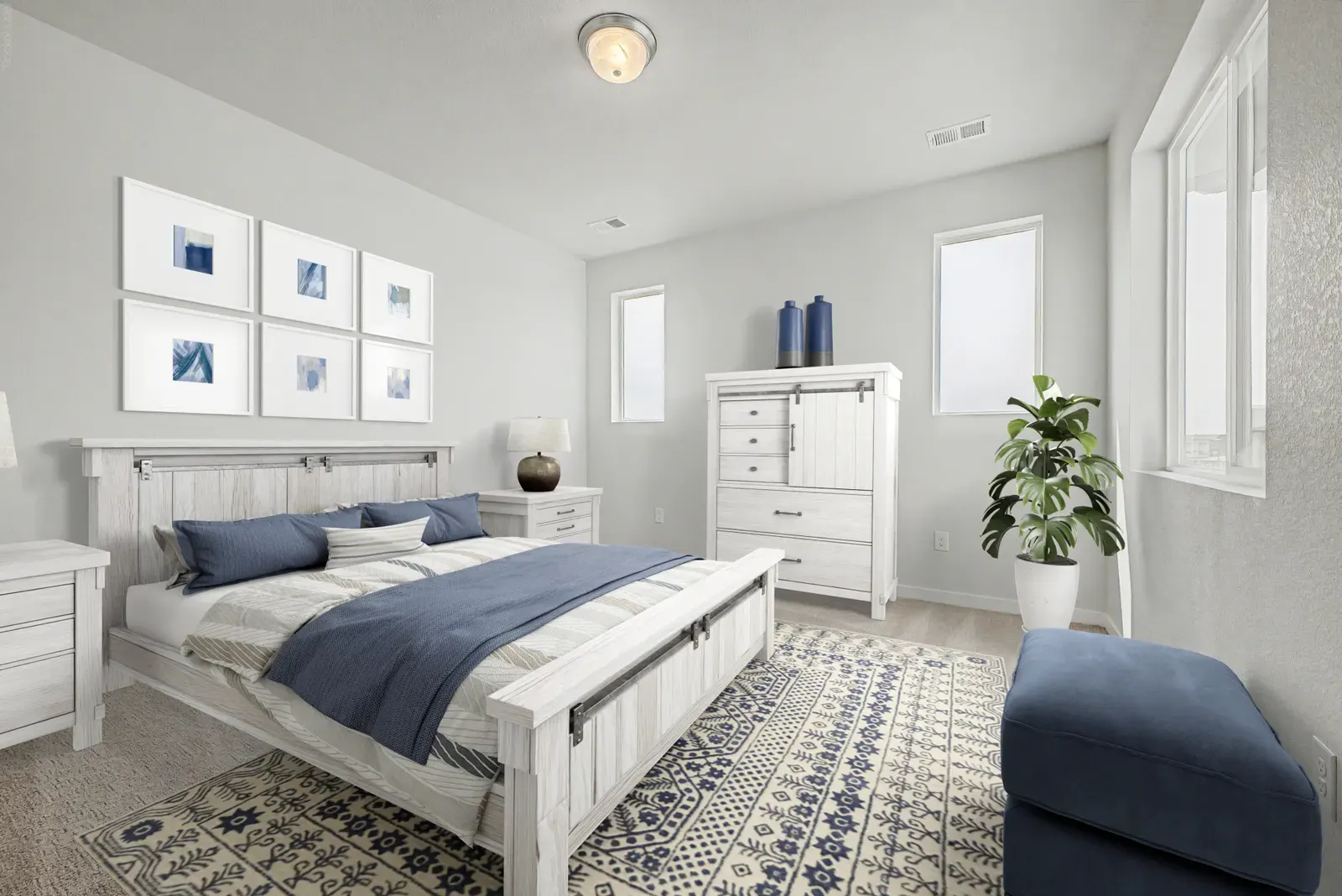 Bedroom with large windows at 5804 N Perth Street in Painted Prairie, Aurora, Colorado