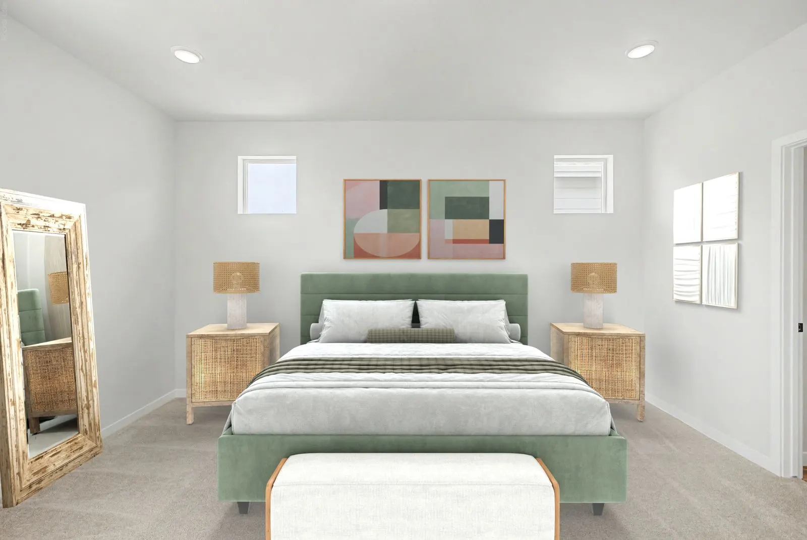 Bedroom with upholstered bed at 2783 E. 103rd Ave in Arras Park, Thornton, Colorado
