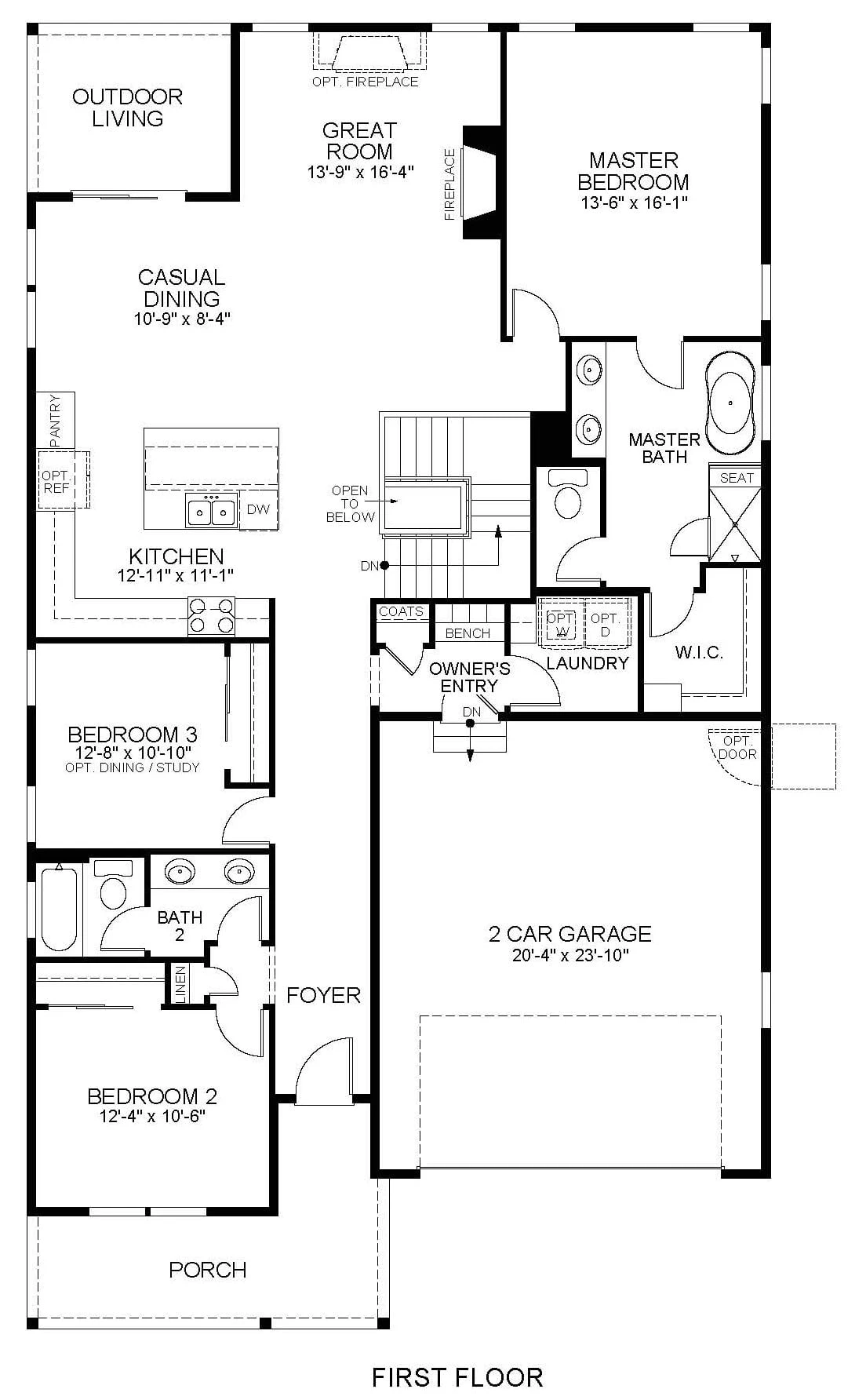 The Evergreen floor plan 1