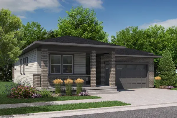 Evergreen home exterior, Prairie Elevation at Arras Park
