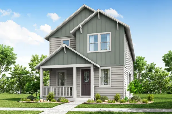 Flatiron home exterior, ELEVATION A (FARMHOUSE) at Painted Prairie