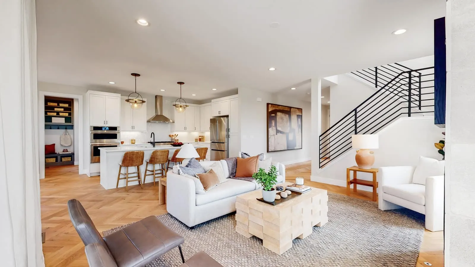 Open living room and kitchen at West Grange in Longmont, CO 80503