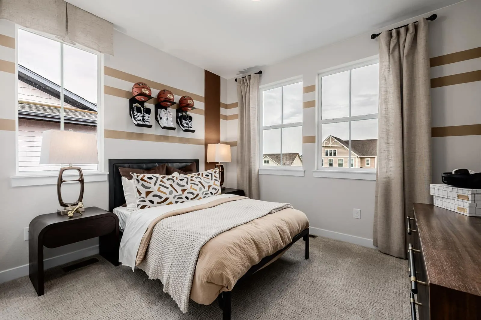 Bedroom with large windows at Westerly in Erie, CO 80516
